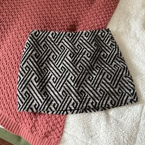 Black and White Patterned Mini Skirt